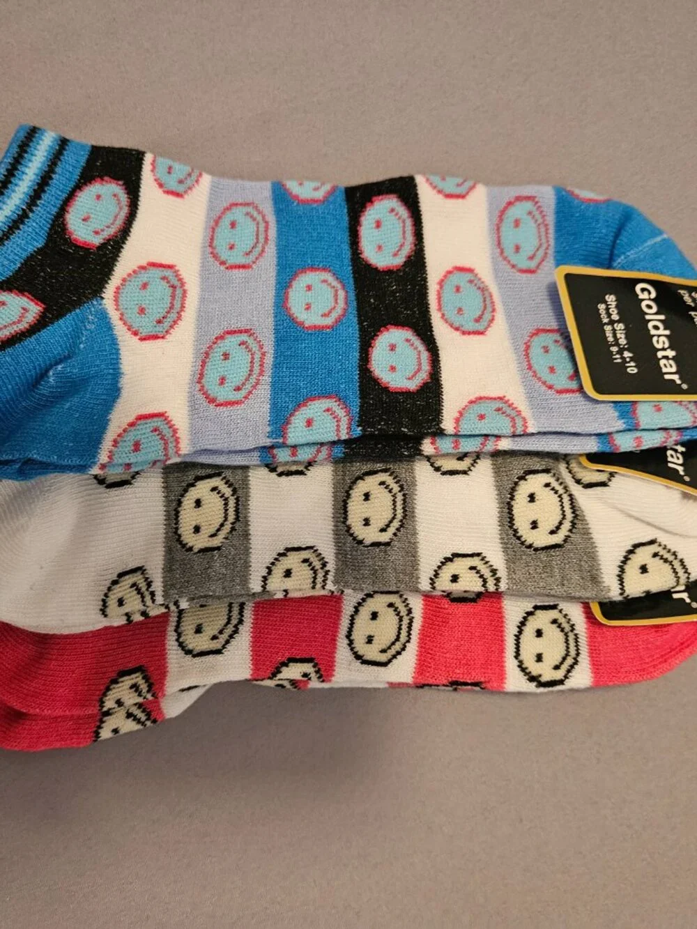 Pack Of 3 Cute Emoji Pattern Colorful Socks NWT